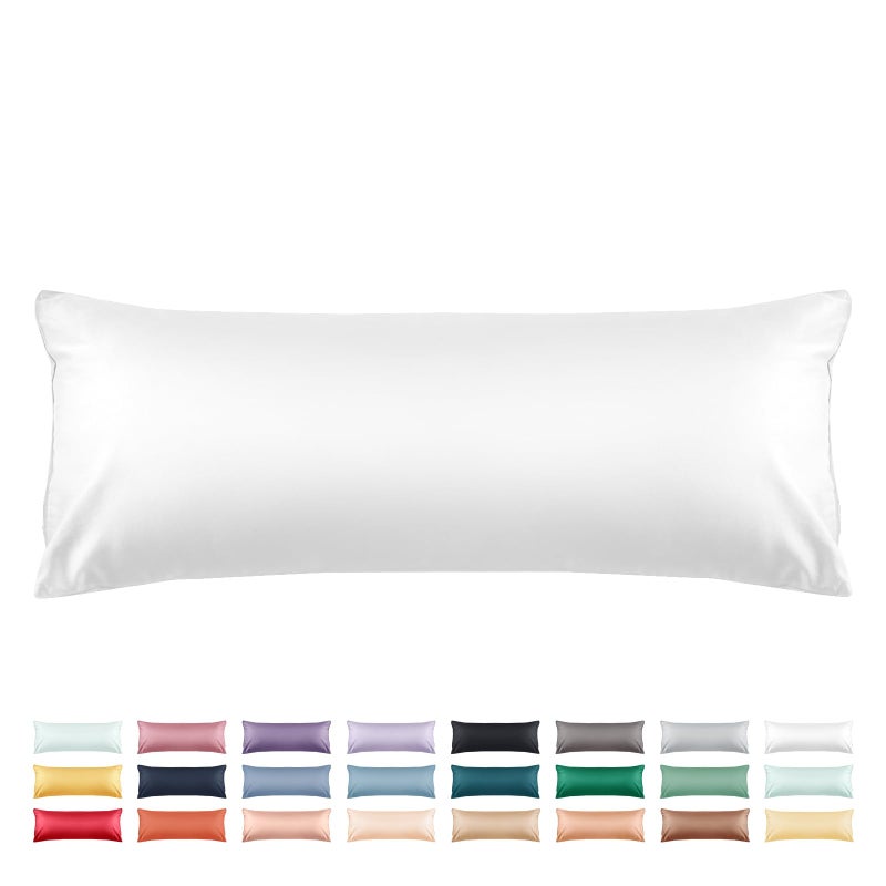 Warmstar Cotton Body Pillow Cover 1 Pack  600 Thread Count Body Pillow case 20""x54""  Long Body Pillow Case Cover Soft Breathable with Envelope Closure White - Image 1